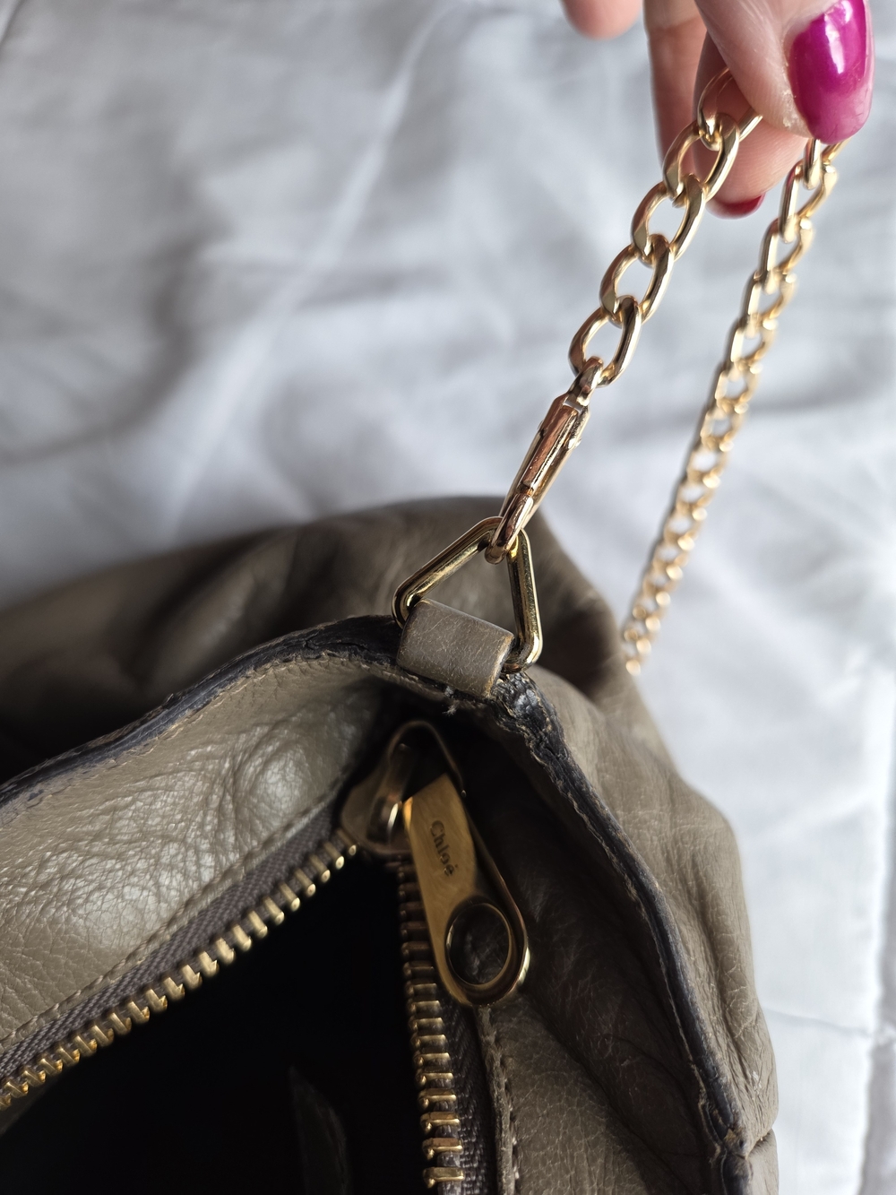 Chloe Leather Top-Handle Satchel with Gold Hardware - Picture 15 of 15
